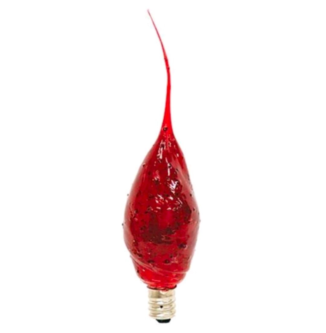 Small Ruby Red Silicone Dipped Flicker Bulb