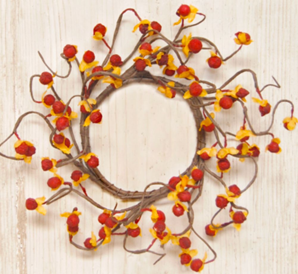 4&quot; Bittersweet Candle Ring Wreath Decor