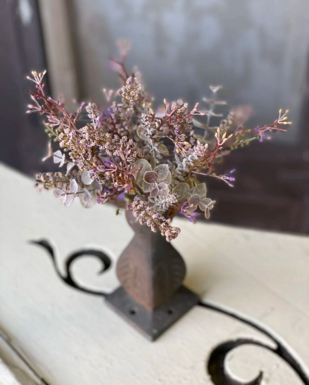 11-1/2&quot; Wheat Eucalyptus Floral Pick Decor Accent