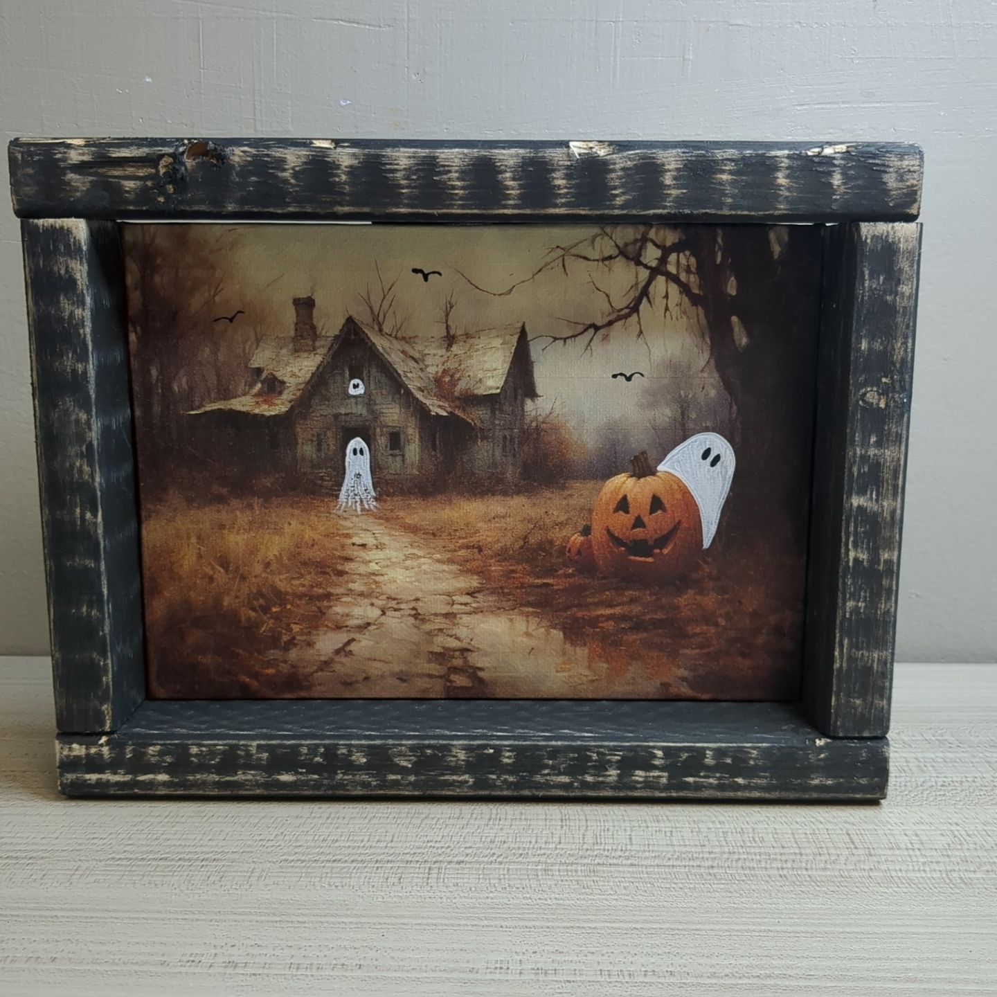 New Halloween Shelf Sitter Art Print Decor 8-1/2&quot; x 6-1/2&quot; - Halloween