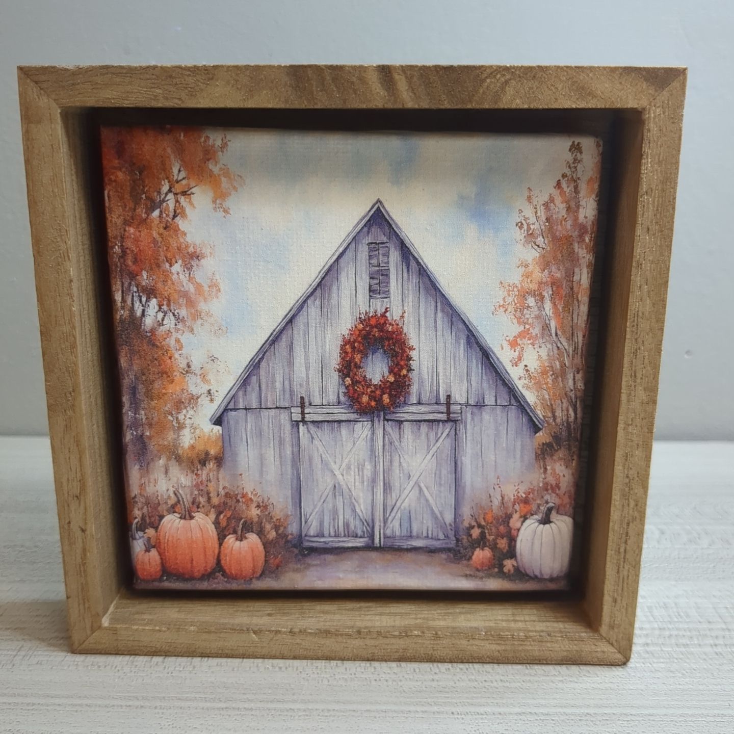 Mini 5&quot;x5&quot; Fall Autumn Shelf Sitter Wall Hanging Decor Sign