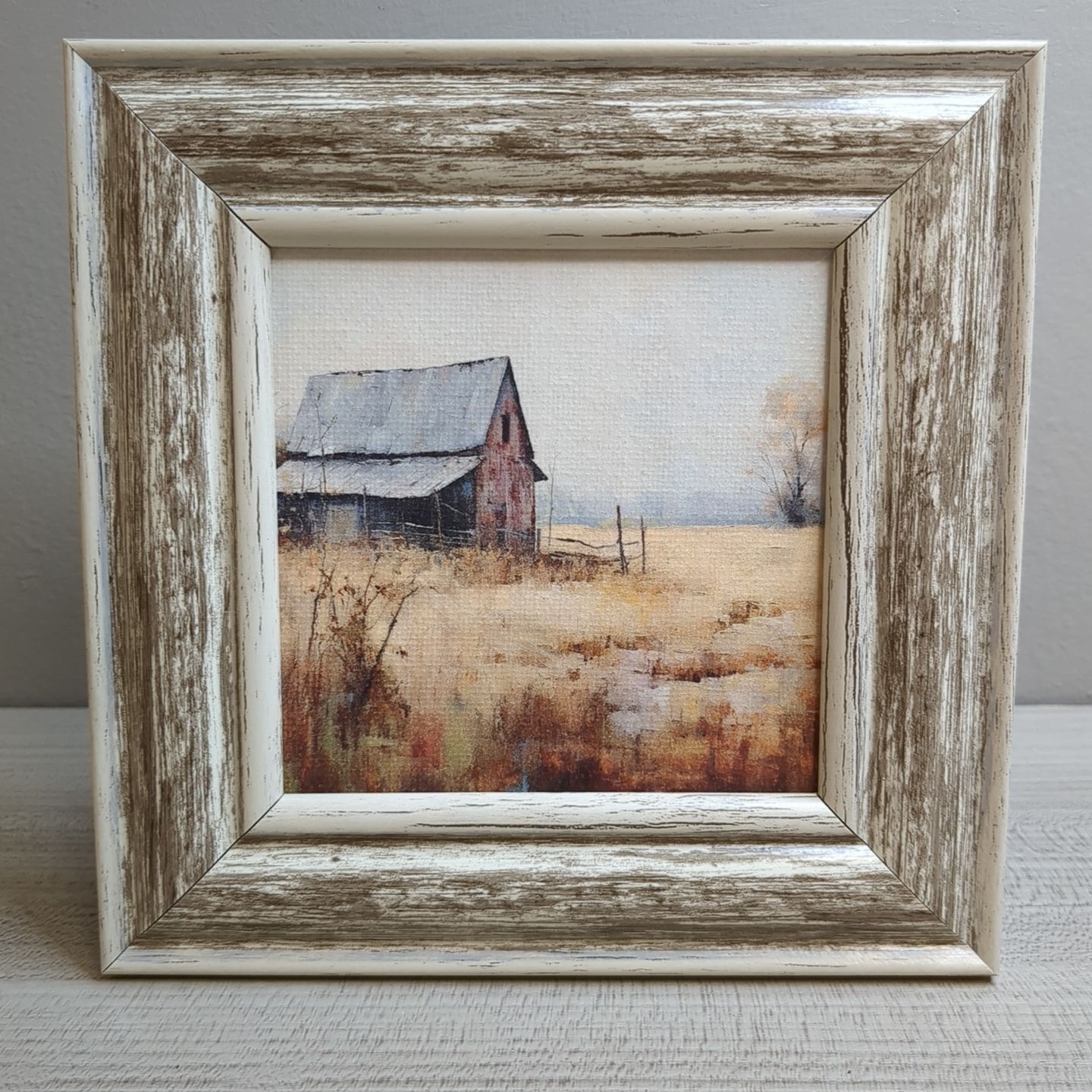 Fall Autumn Shelf Sitter Framed Sign Art Print Decor - Fall Barn