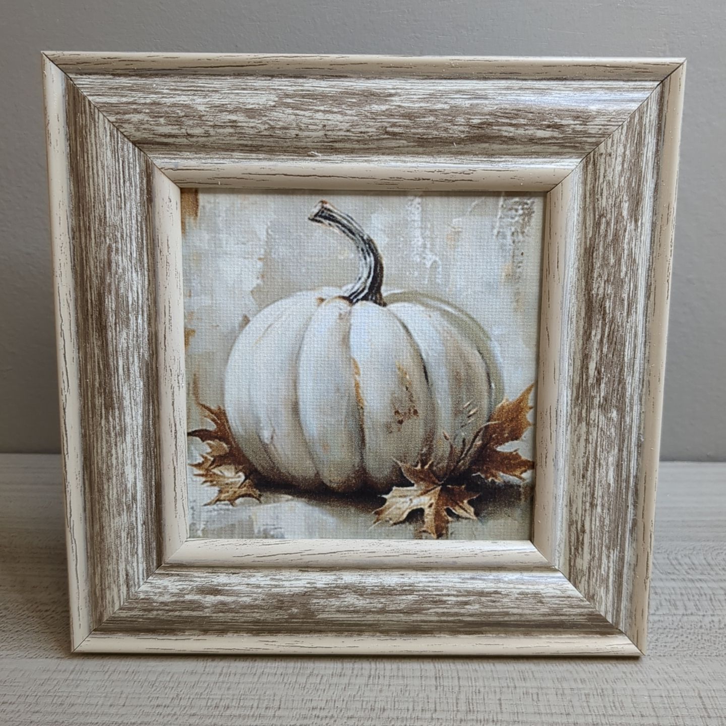 Fall Autumn Shelf Sitter Framed Sign Art Print Decor - Pumpkin