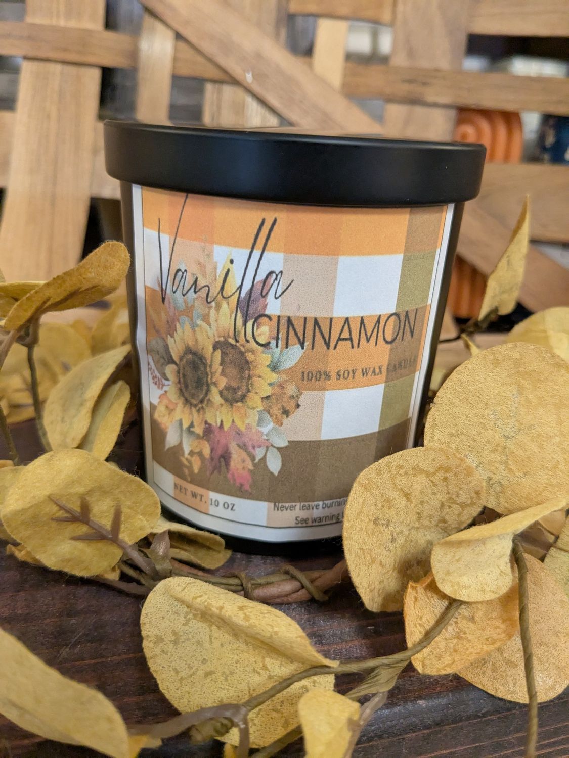 Vanilla Cinnamon 10oz. Glass Jar Candle