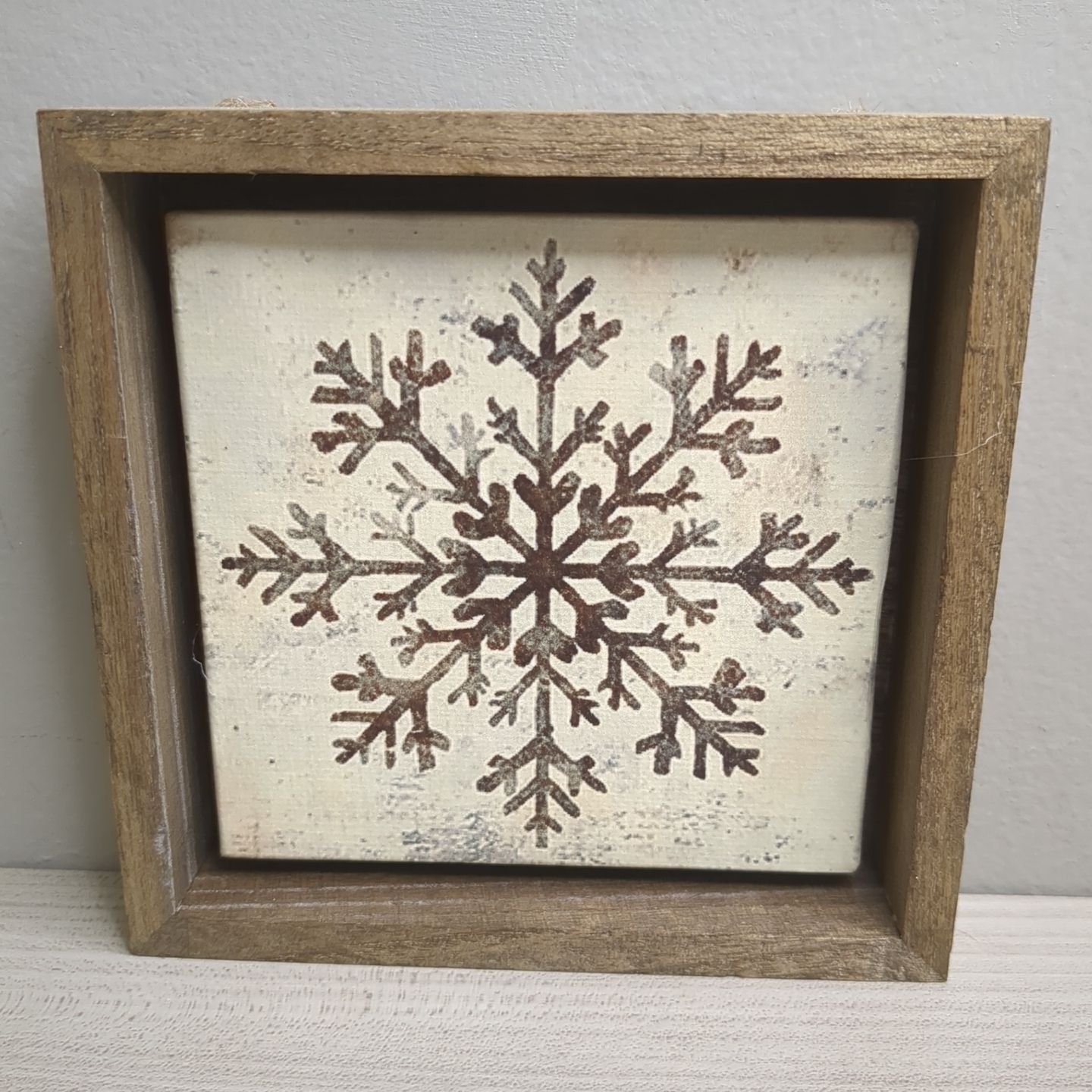 Christmas Winter Art Print Wall Decor Shelf Sitter - Snowflake