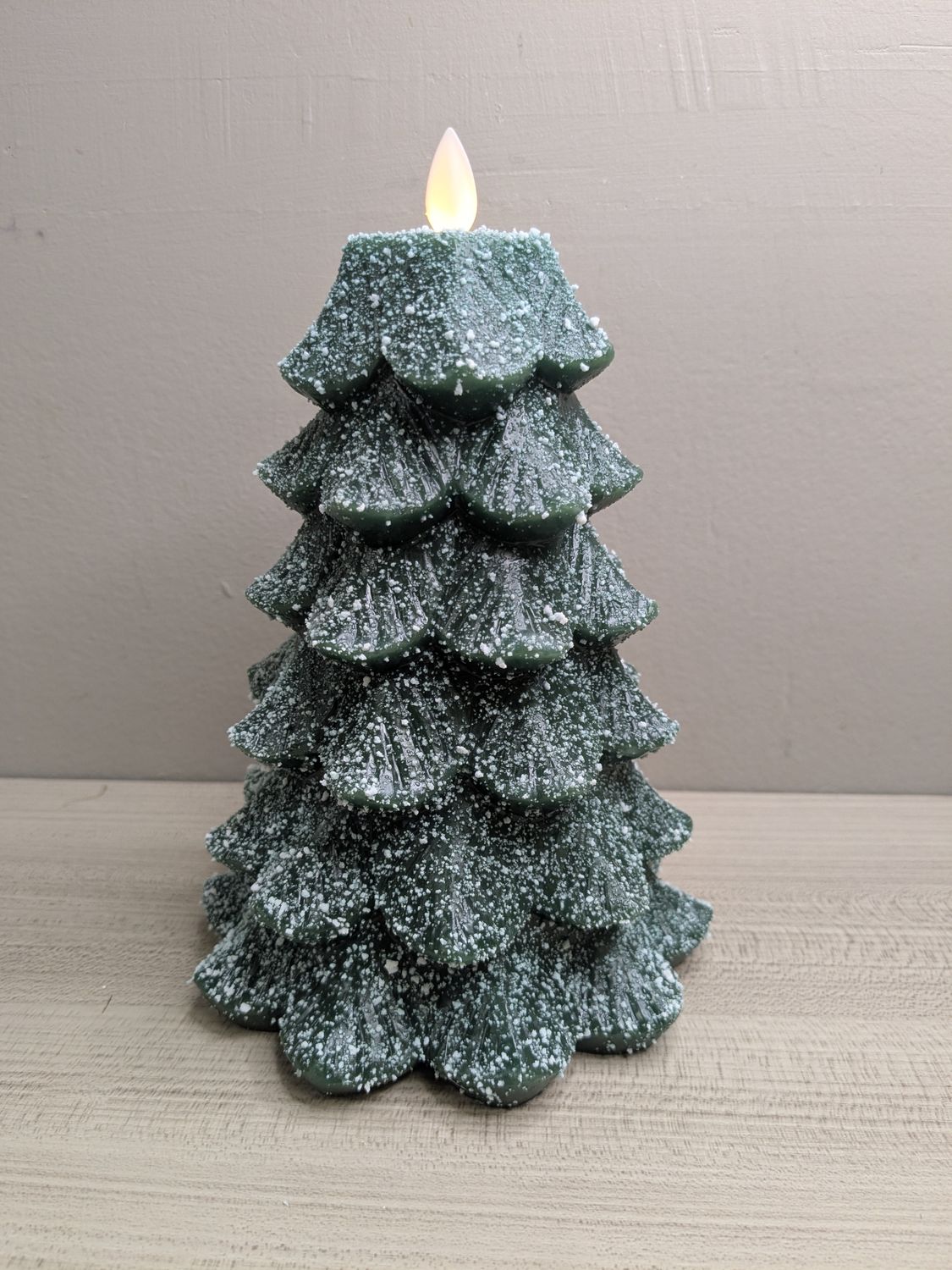 Flickering Flame Christmas Tree TIMER Pillar Candle