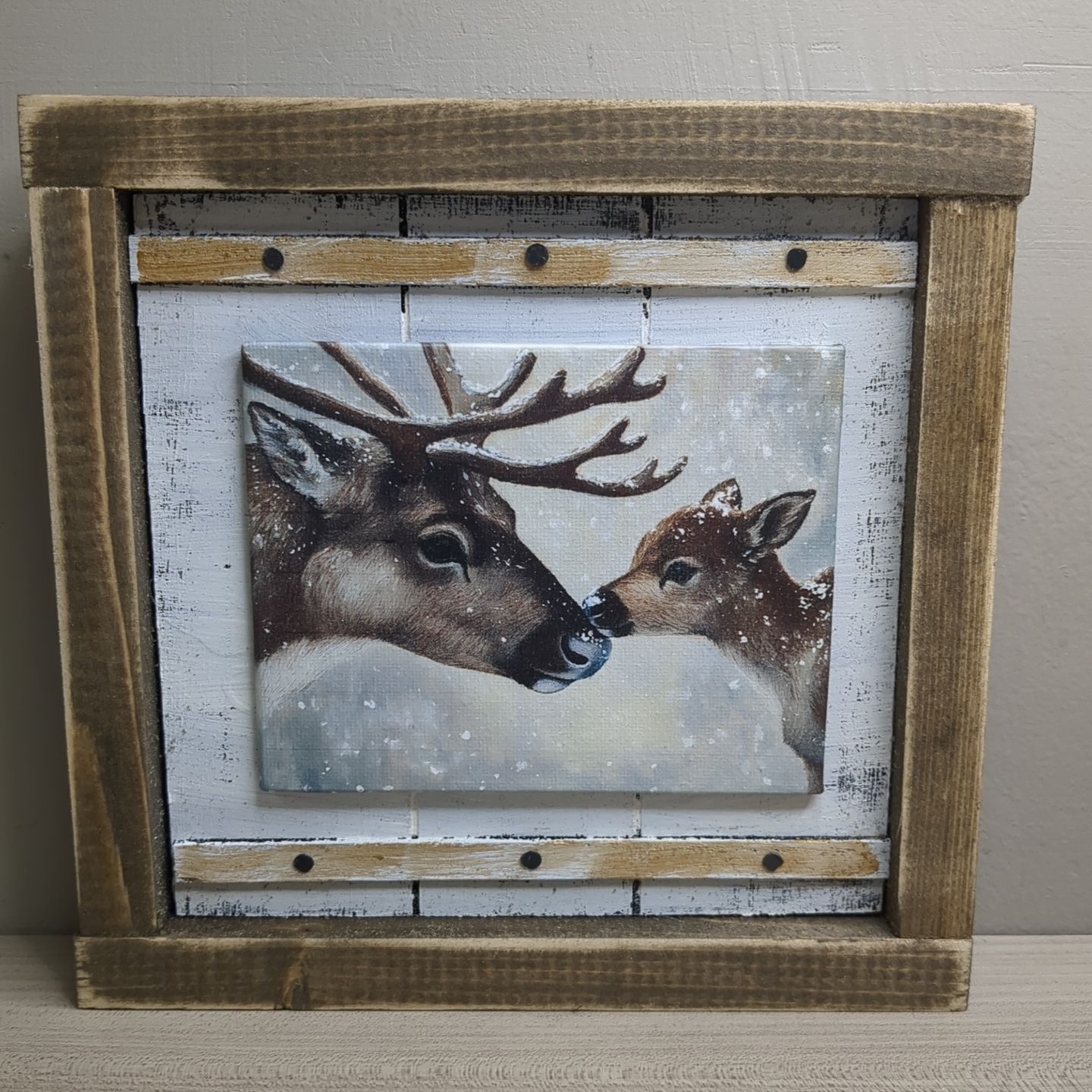 Christmas Winter Art Print Shelf Sitter - Reindeer