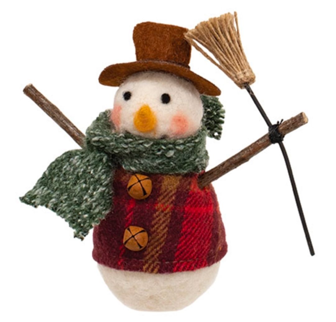 Snowman Felted Winter Christmas Holiday Ornament