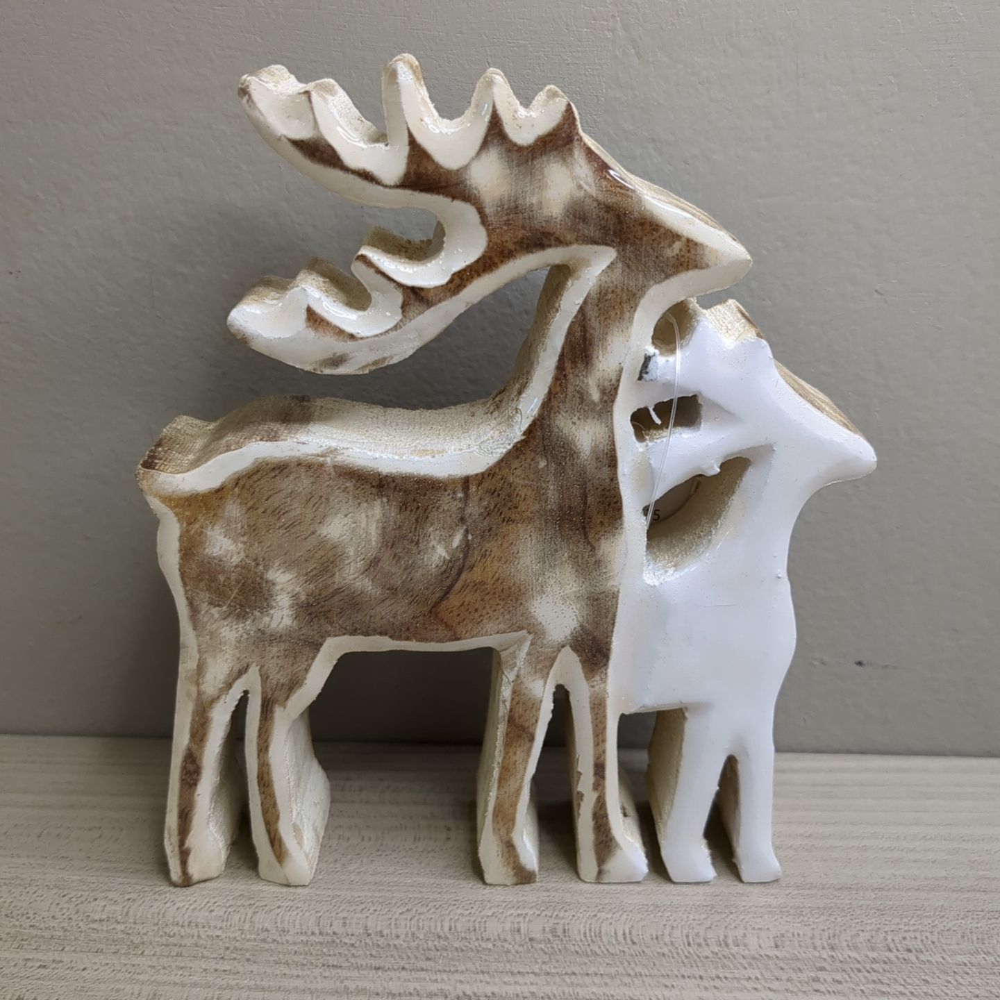 Wooden Reindeer Shelf Sitter Decor Christmas Winter