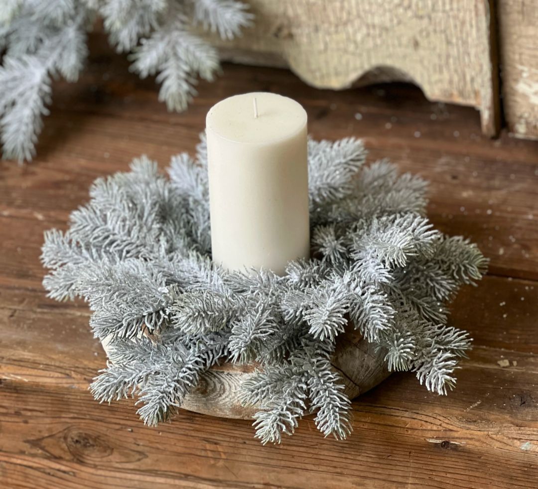 4-1/2&quot; Snowy Sitka Spruce Candle Ring