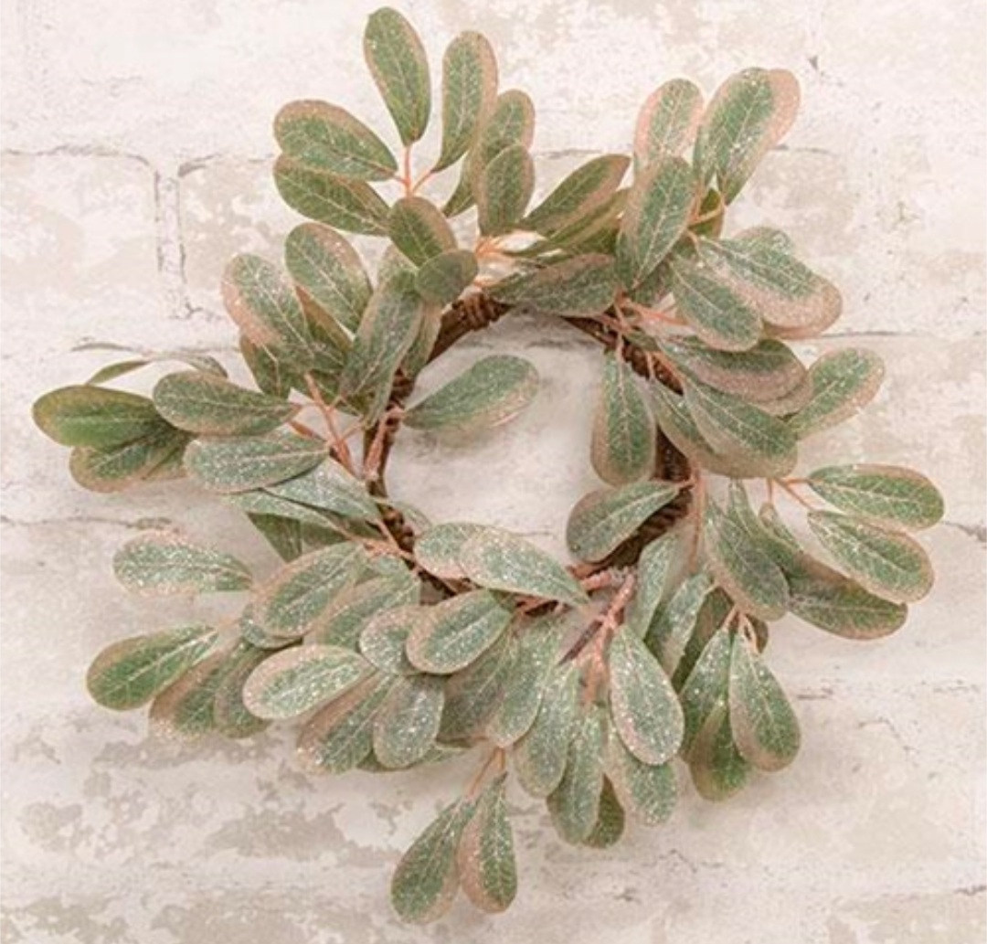 3-1/2" Sparkle Holiday Mistletoe Candle Ring