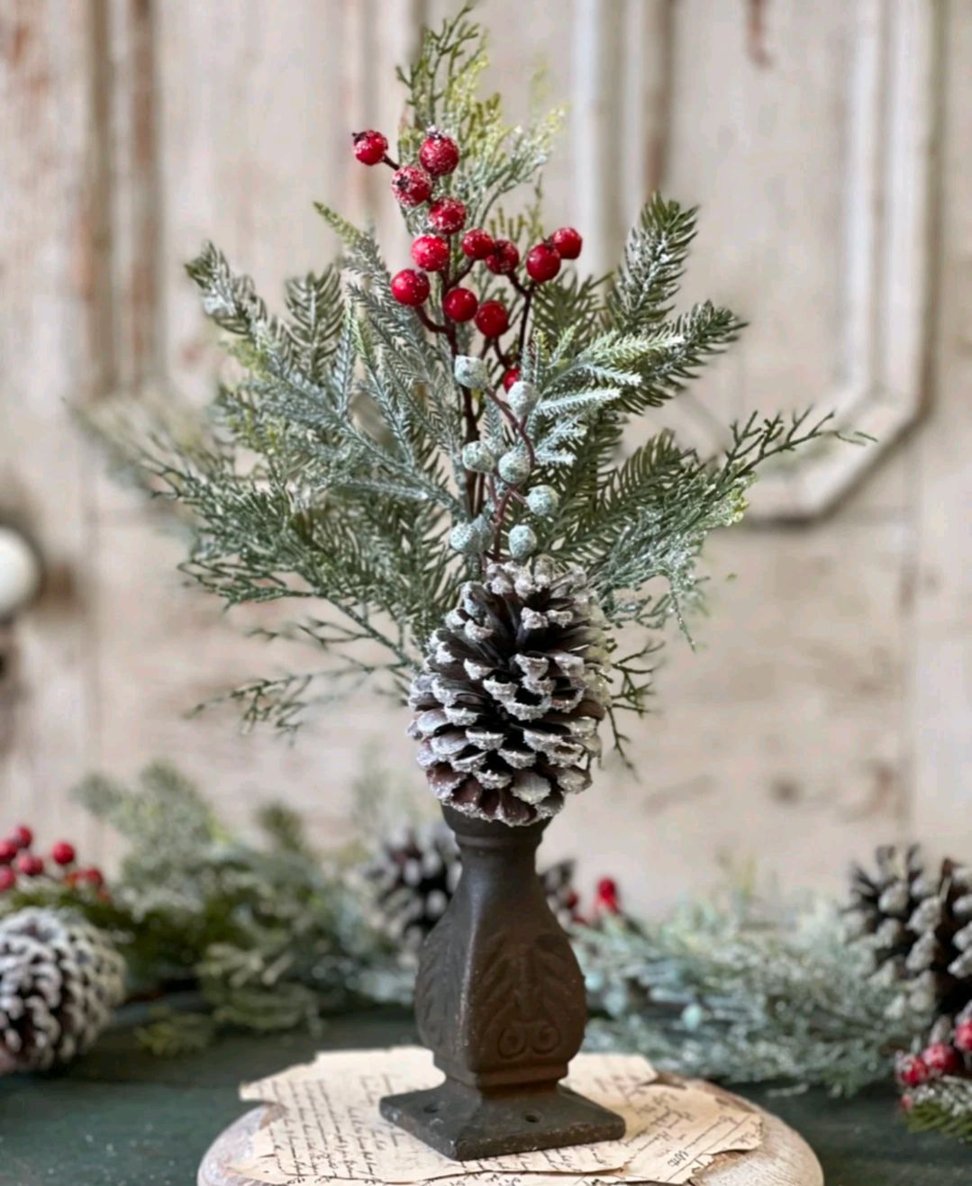 16" Tennison Pine Floral Pick Christmas Winter Greenery