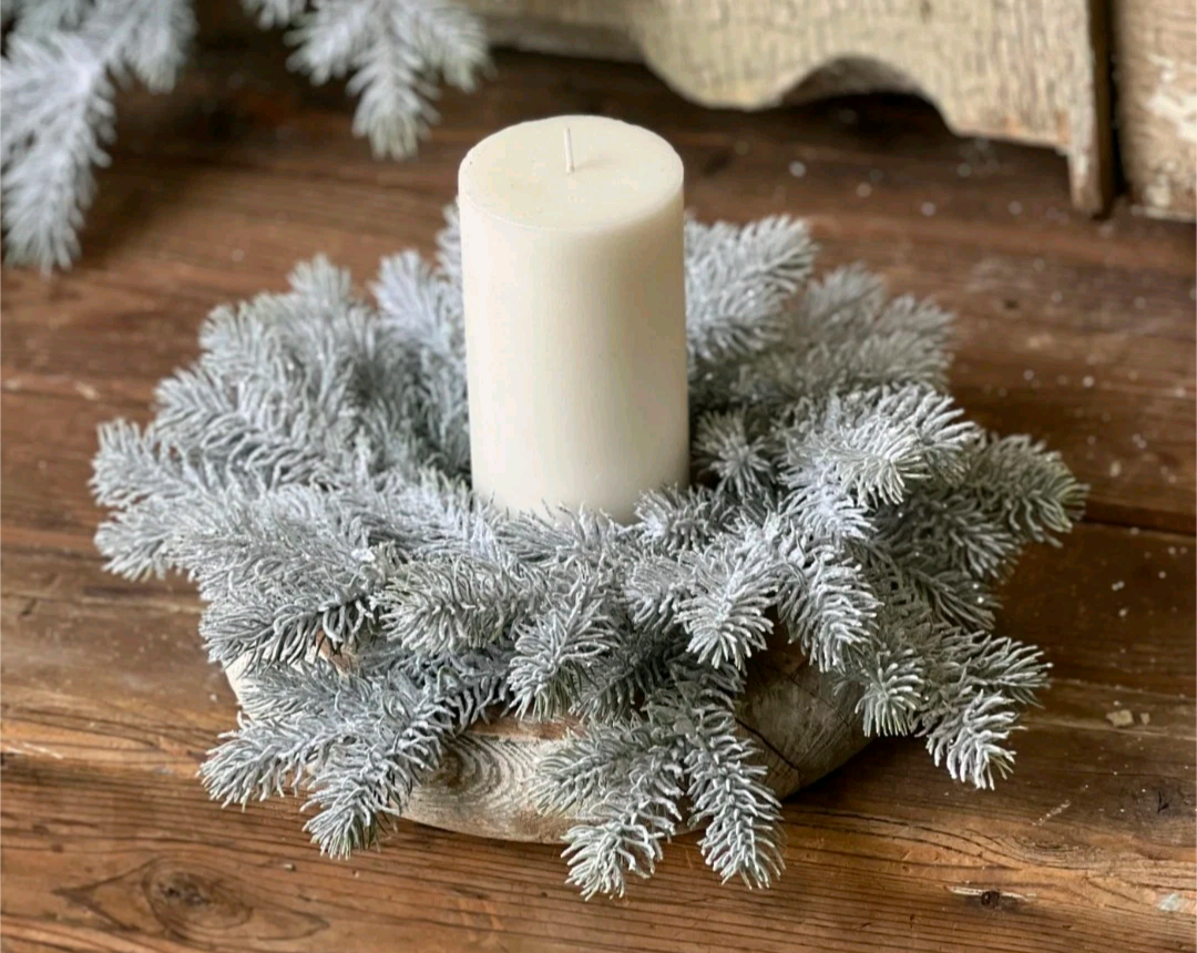 4-1/2" Snowy Sitka Spruce Candle Ring