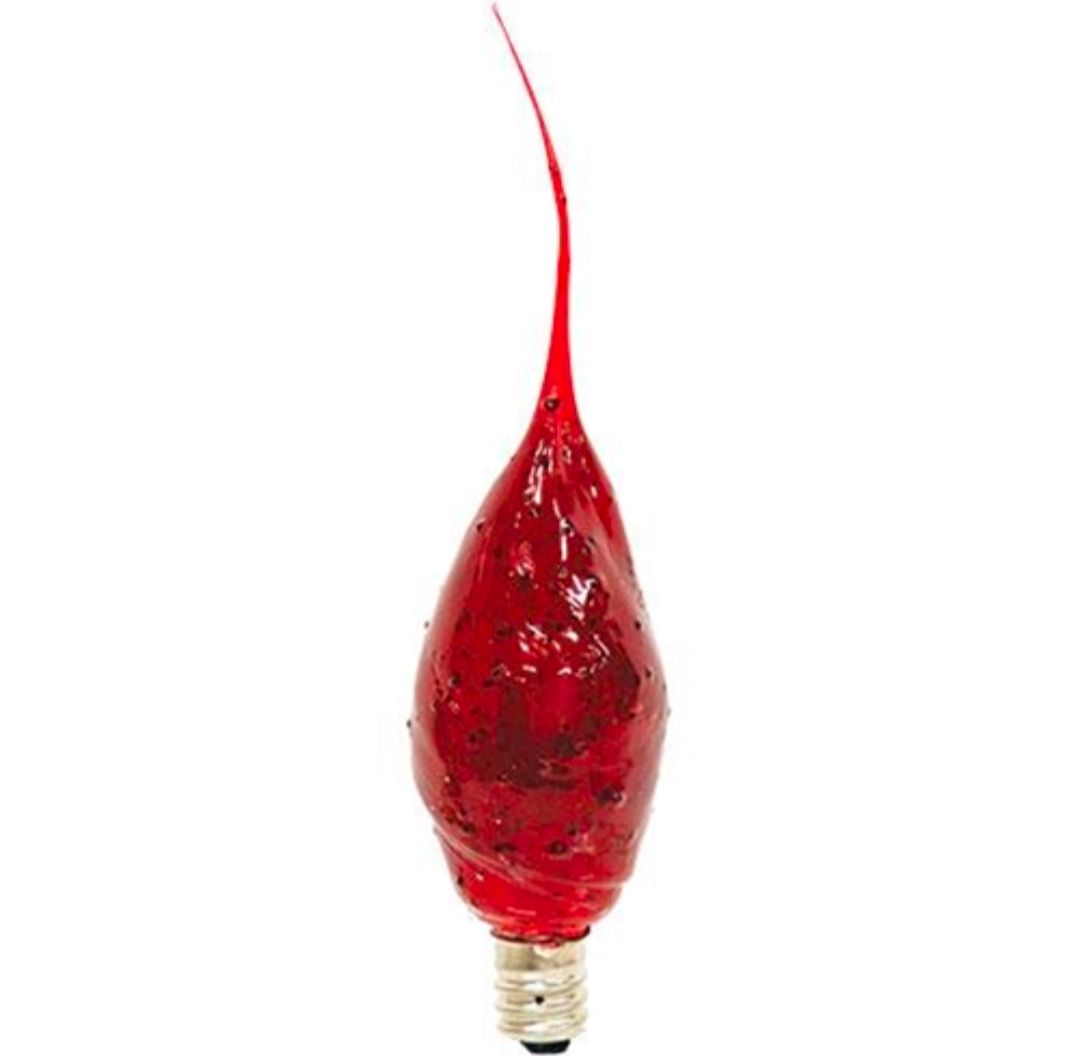 Small Ruby Red Silicone Dipped Flicker Bulb