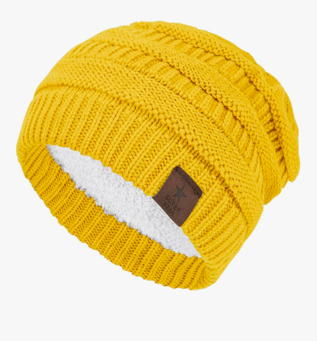 Women's Fleece Lined Beanie Winter Hat - Yellow