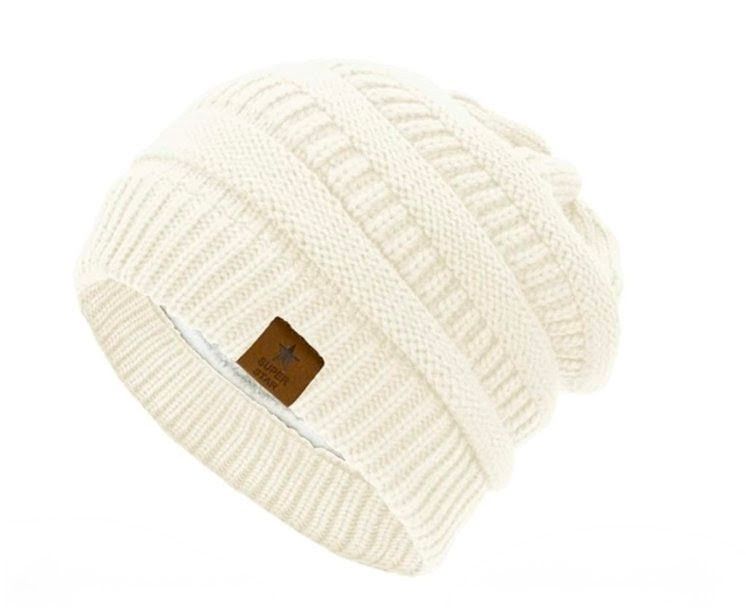 Women's Fleece Lined Beanie Winter Hat - Ivory