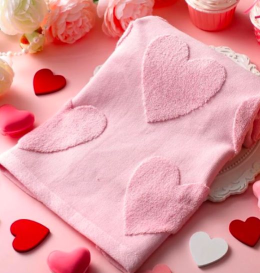 Valentine Decorative Kitchen Bathroom Hand Towel - Pink