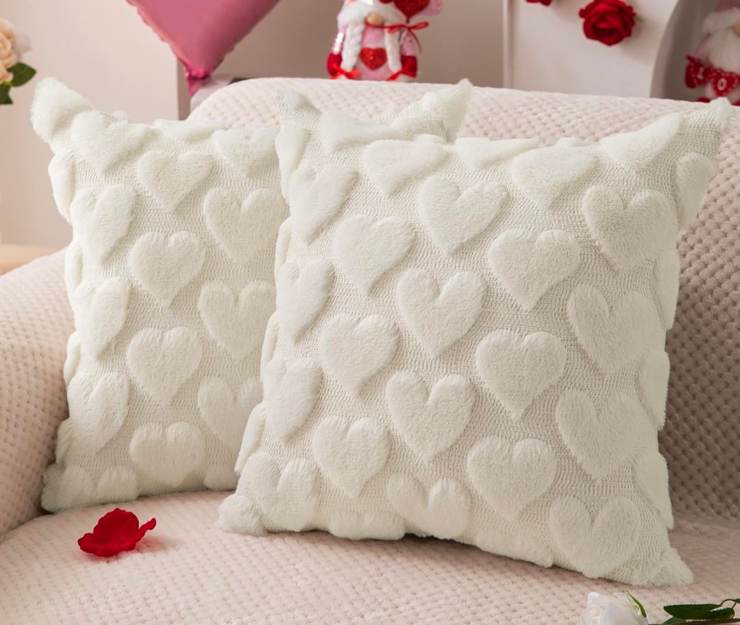 Valentine Decorative Single Throw Pillow 18x18 - Cream