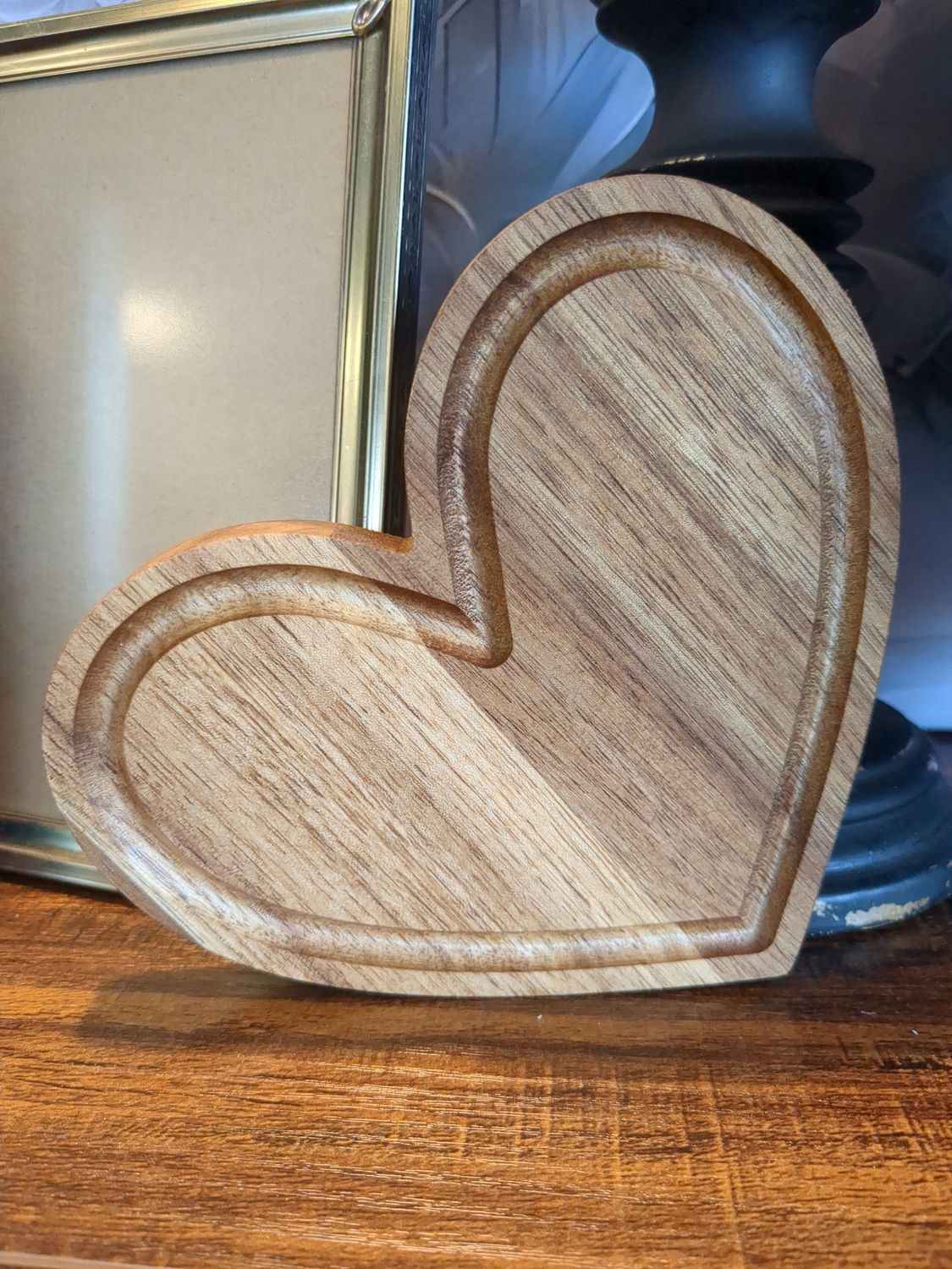 6" Wooden Decorative Heart Cutting Board Tray Decor