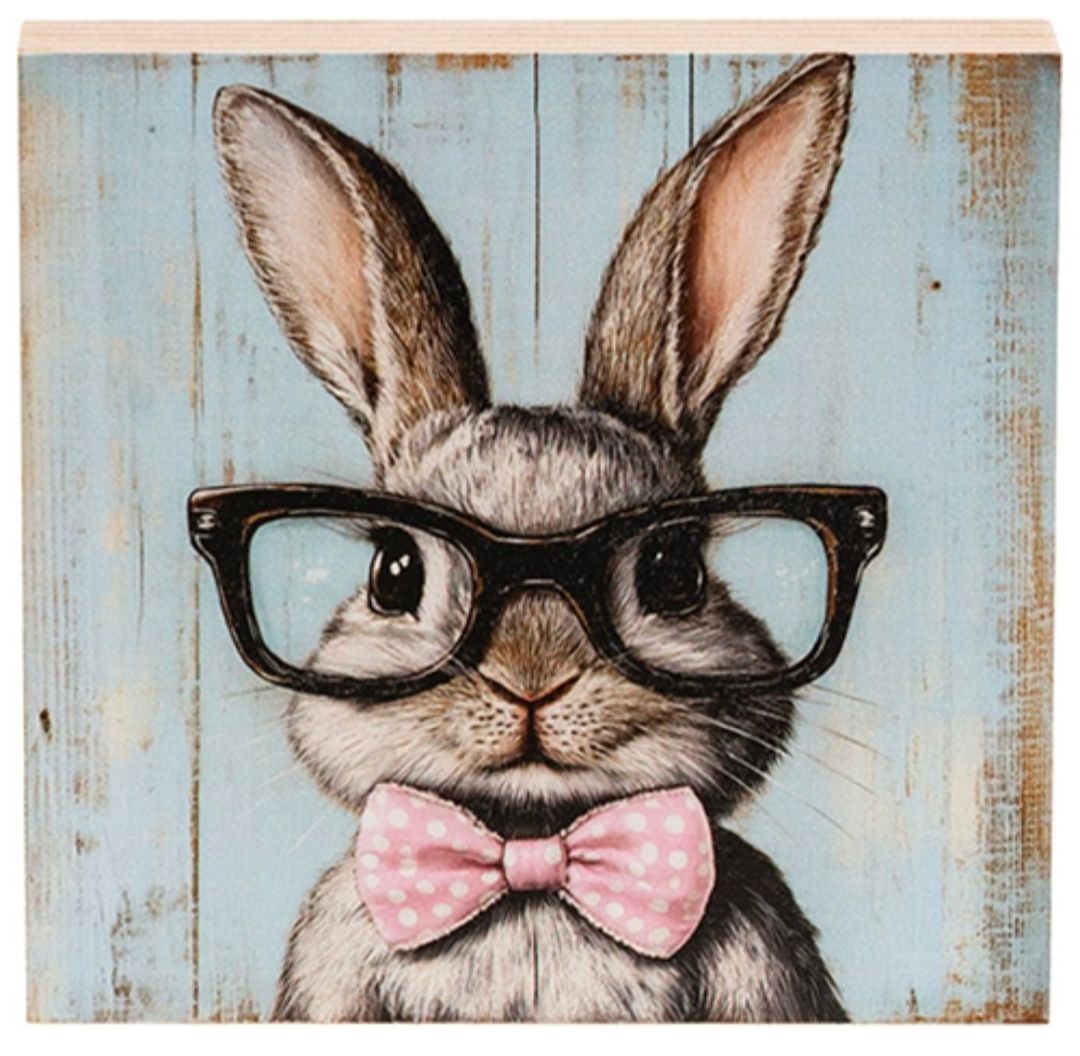 Bunny In Black Specs Block