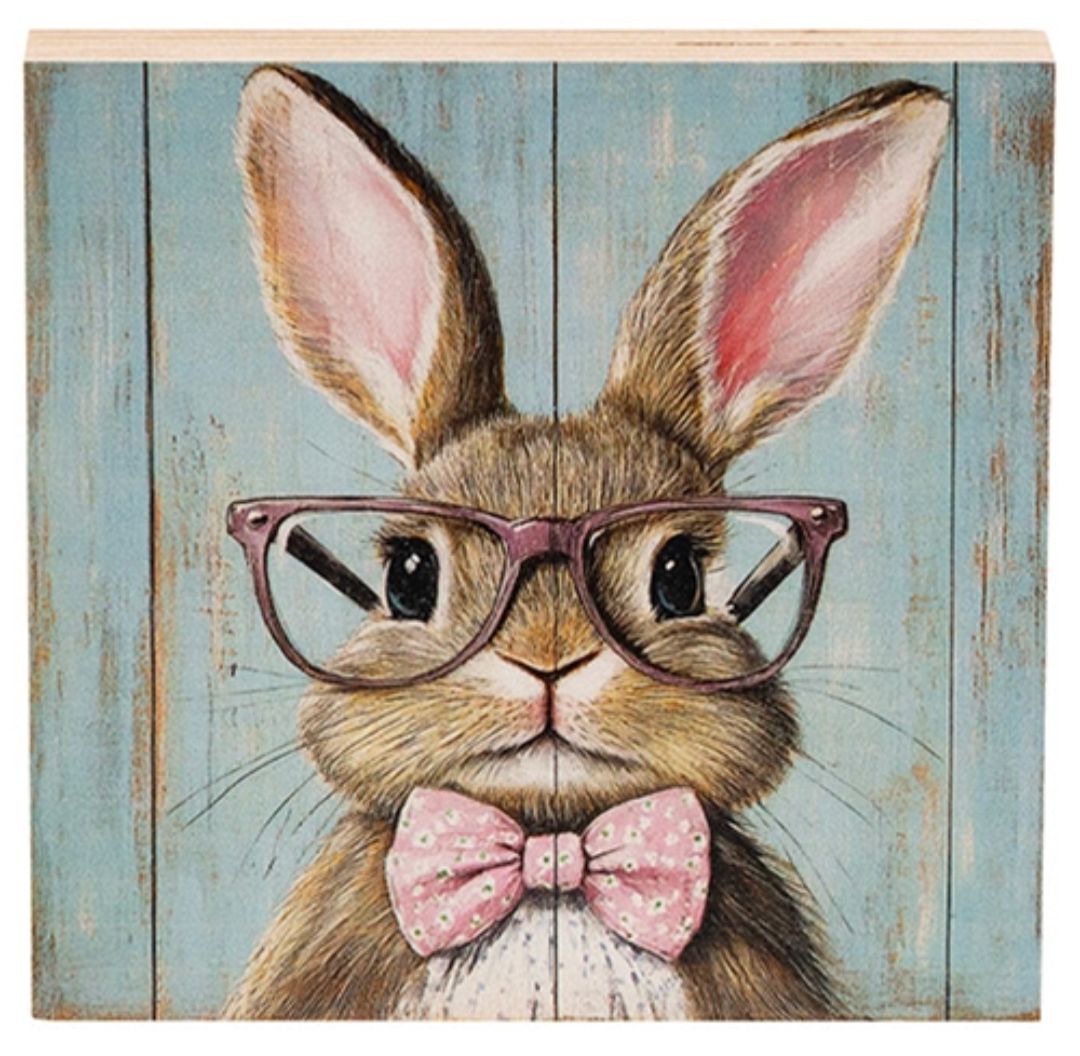 Bunny In Pink Specs Block