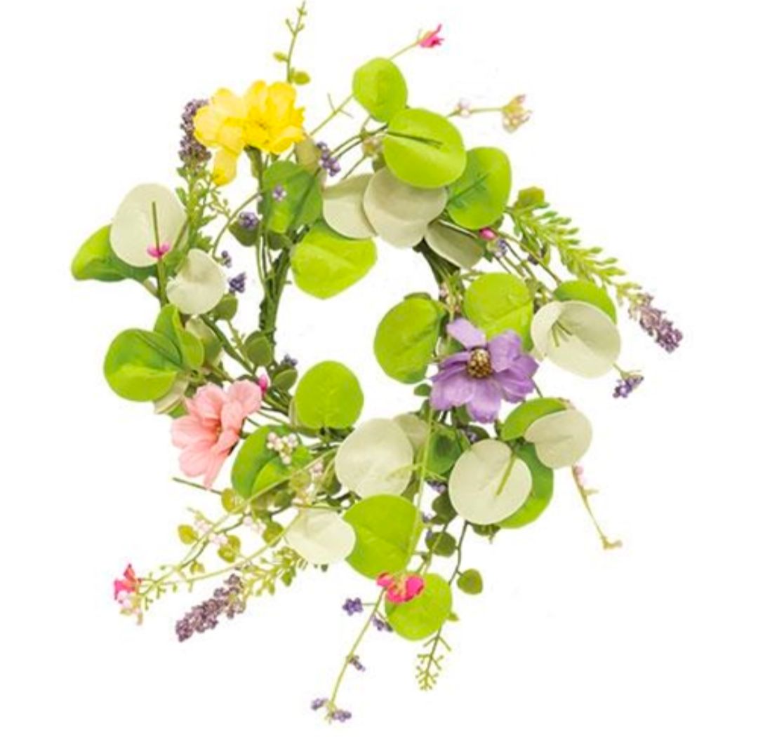 3-1/2" Spring Mix Blossoms Candle Ring