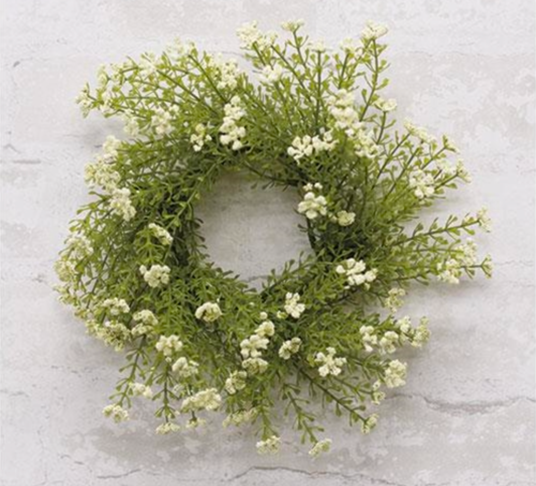 3" White Astilbe Candle Ring