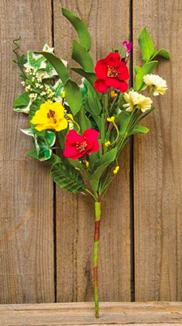 14" Hibiscus Floral Pick Decor