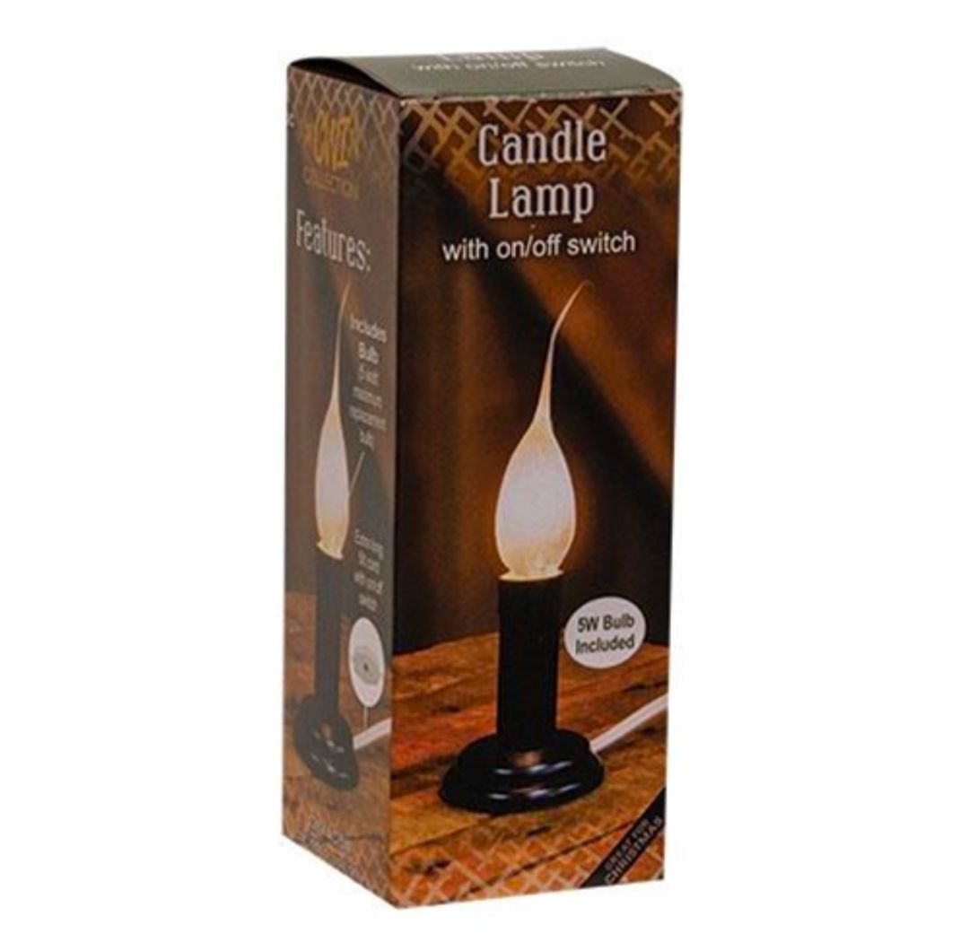3" Electric Country Candle Lamp, Black