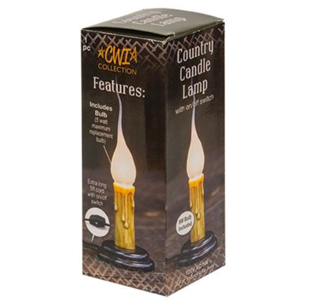 3" Primitive Electric Candle Lamp