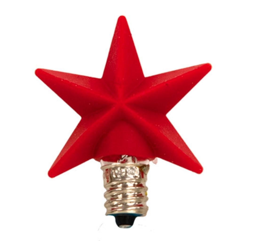 1-1/2" Red Star Silicone Dipped Light Bulb