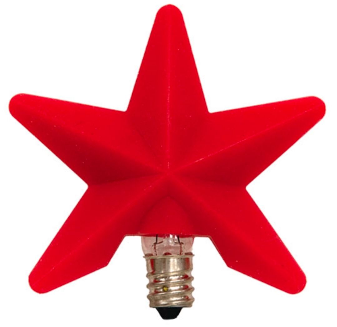 3" Red Star Silicone Dipped Light Bulb