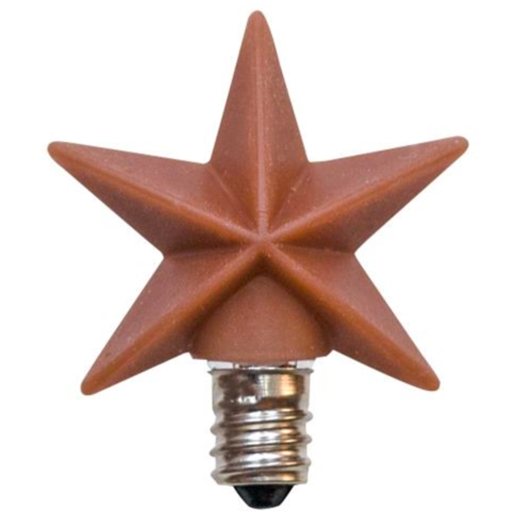 1-1/2" Cinnamon Star Silicone Dipped Light Bulb