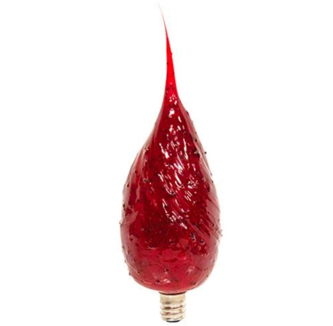 Large Ruby Red Silicone Dipped Flicker Light Bulb