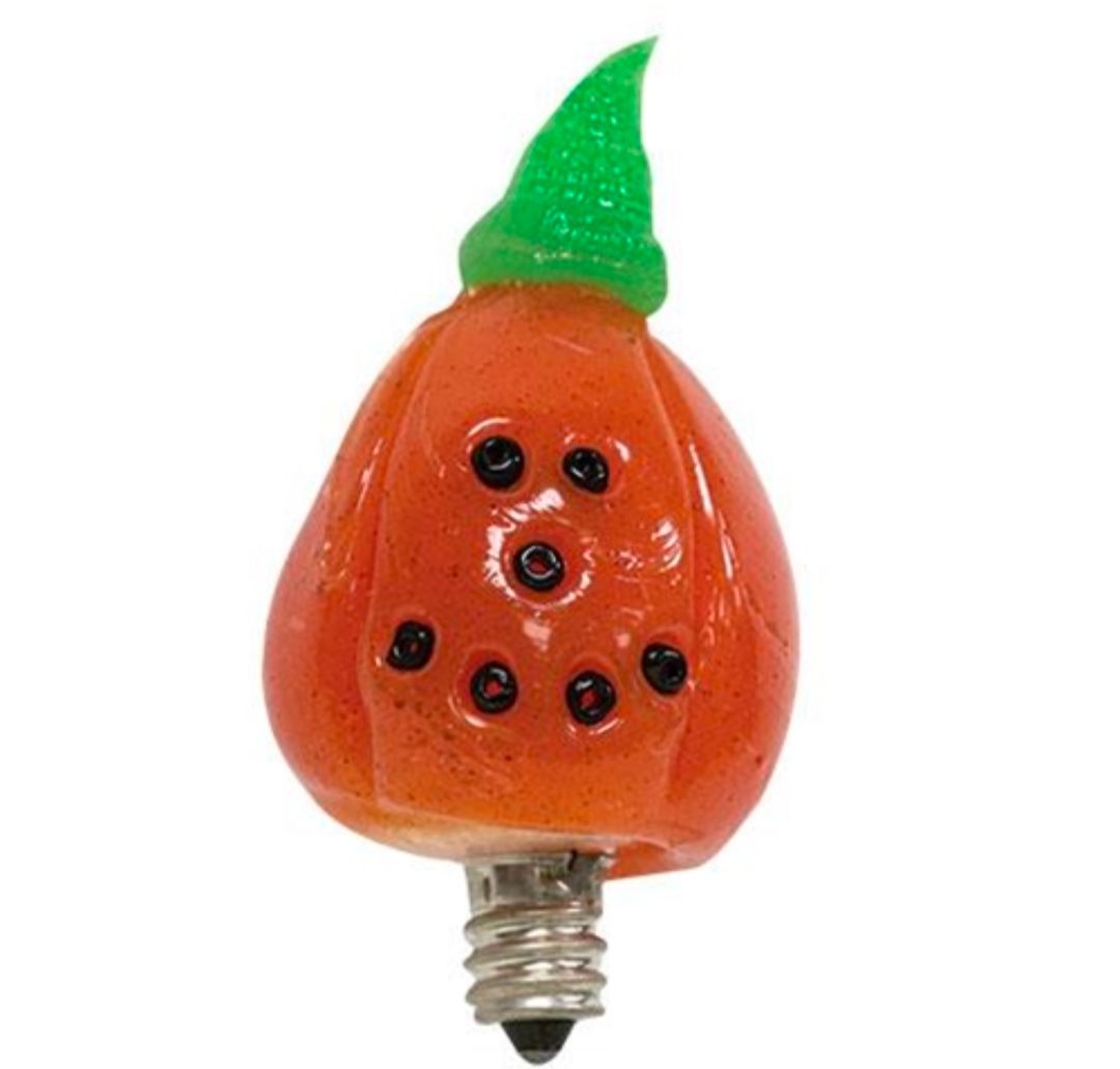 Large Pumpkin Face Silicone Dipped Light Bulb