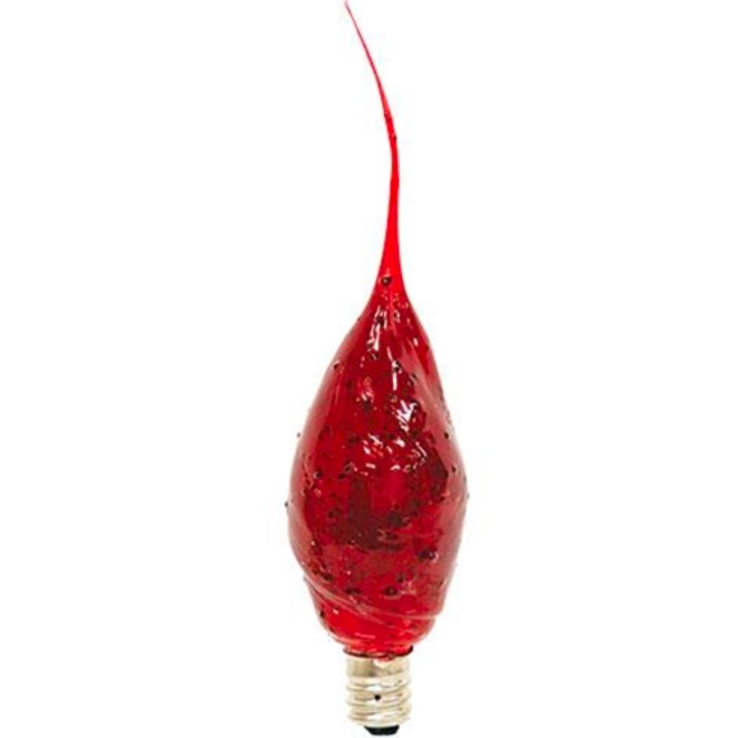 Small Ruby Red Silicone Dipped Flicker Light Bulb