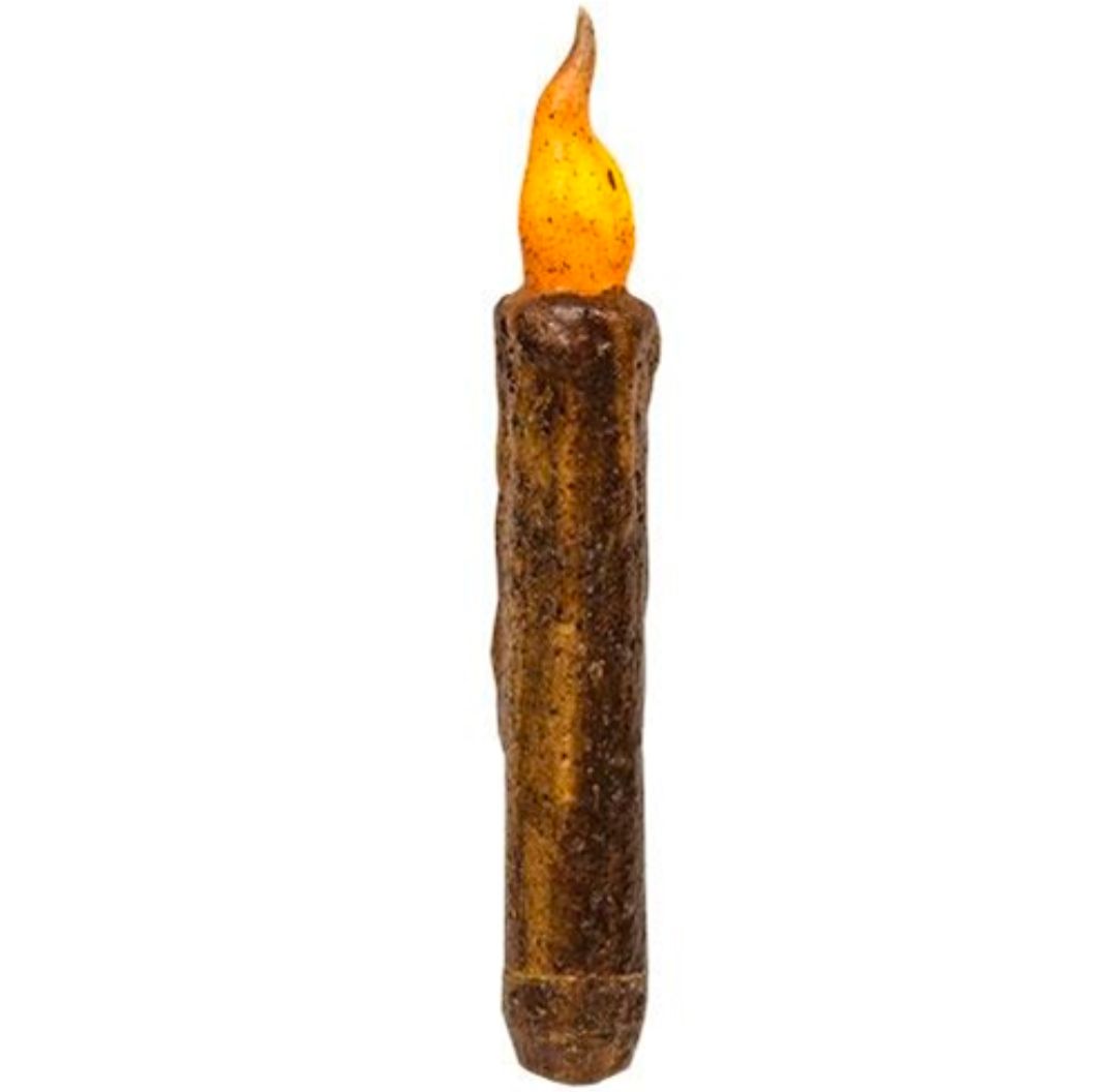 6" Burnt Mustard Twisting Taper Candle