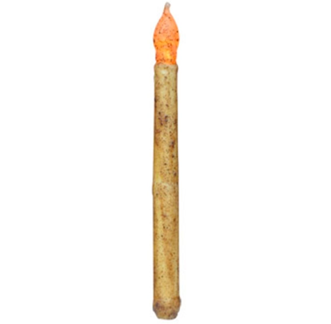 11" Burnt Ivory LED Taper Candle