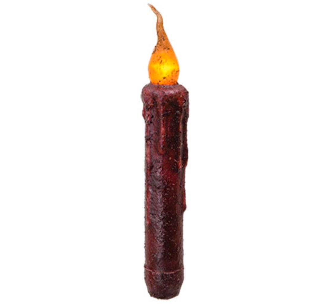 6" Burgundy Twisting Timer Taper Candle