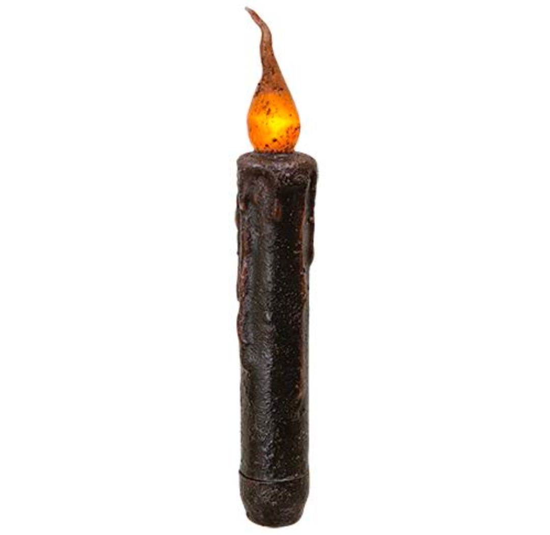 6" Brown Twisting Timer Taper Candle