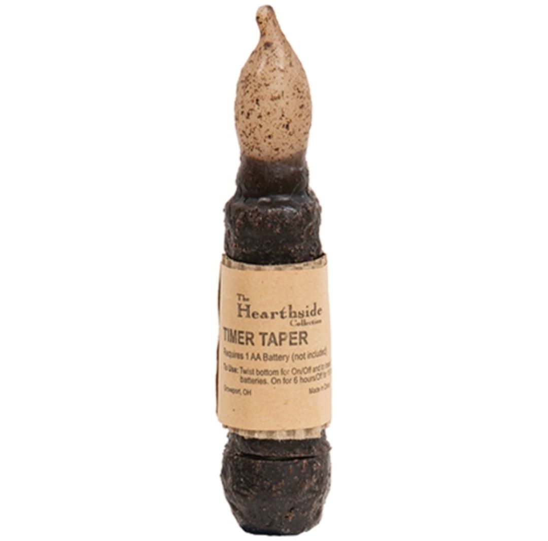 4" Black Timer Taper Candle