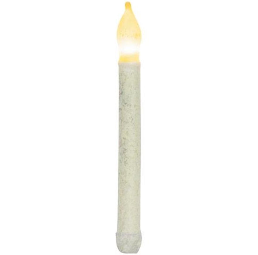 9" Rustic White Timer Taper Candle