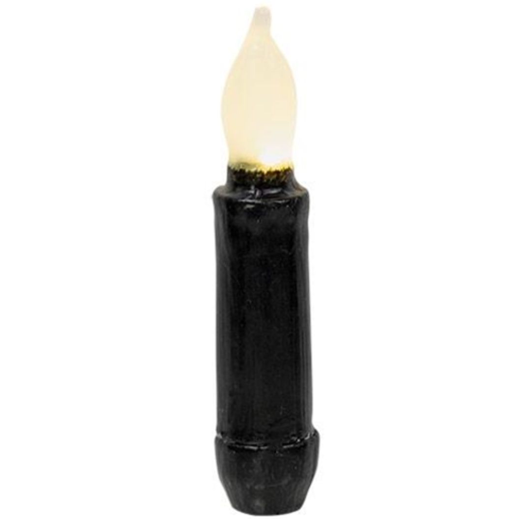 4" Black Gloss Timer Taper Candle