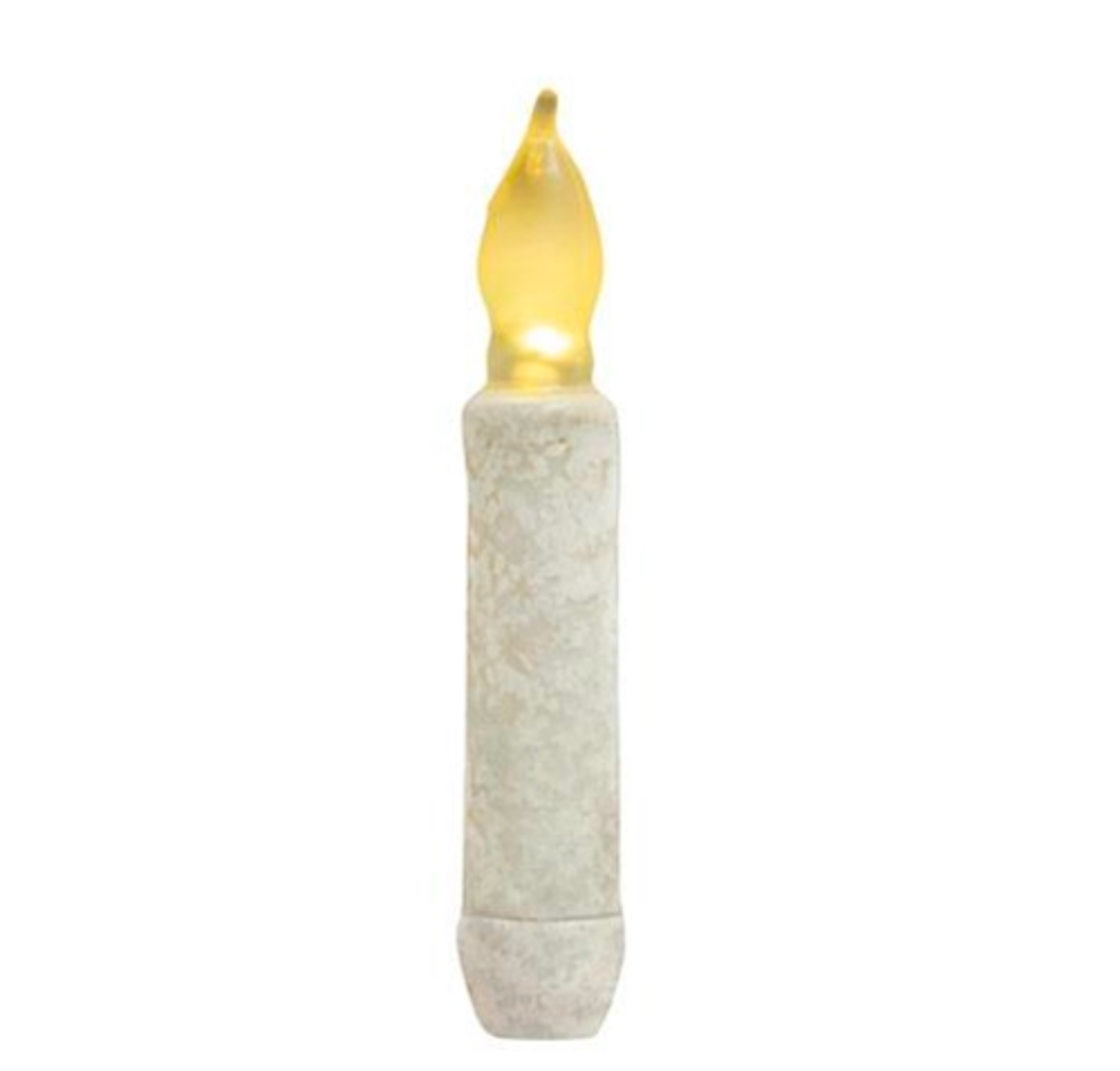 4" Rustic White Timer Taper Candle
