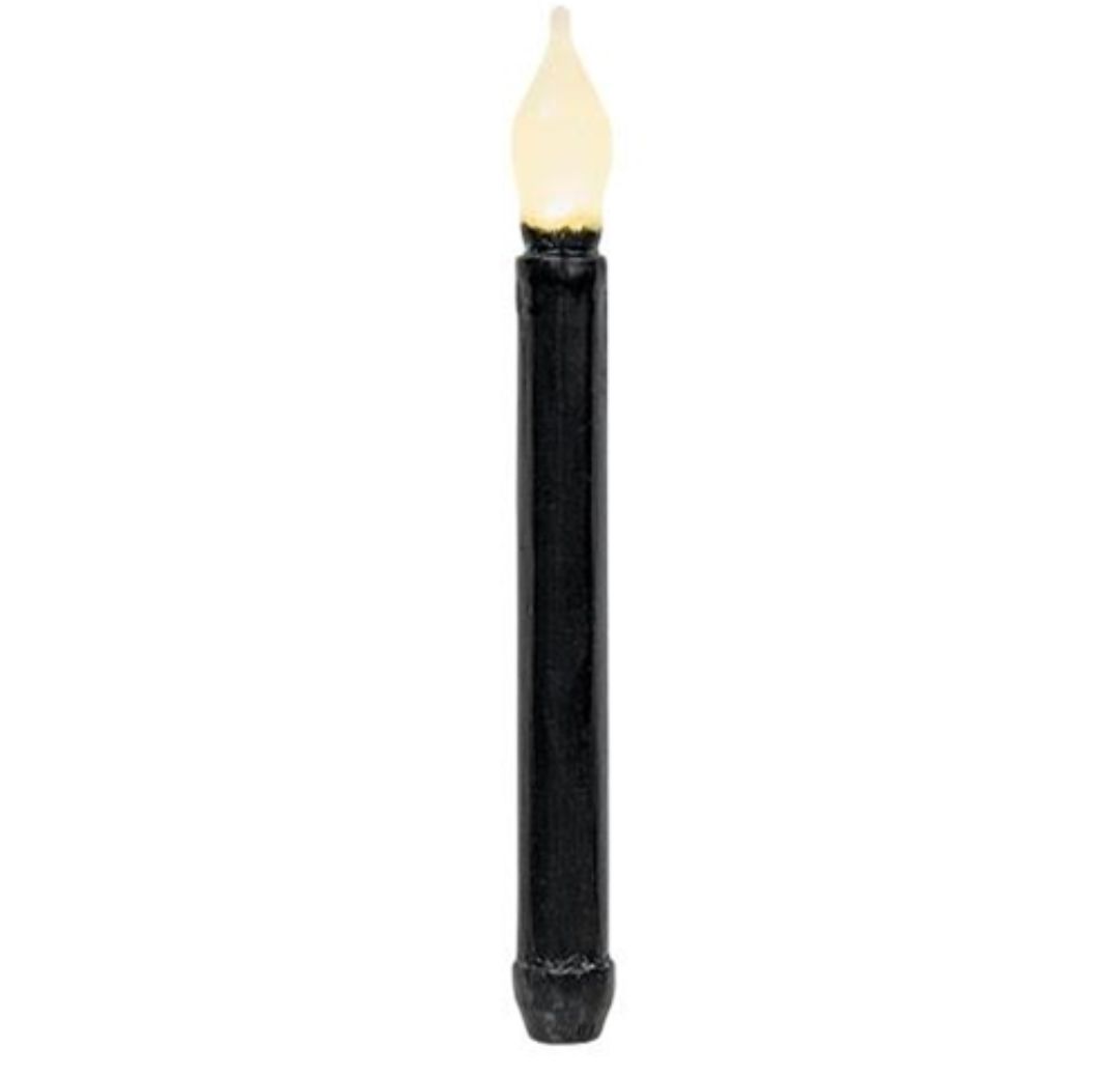 9" Black Gloss Timer Taper Candle