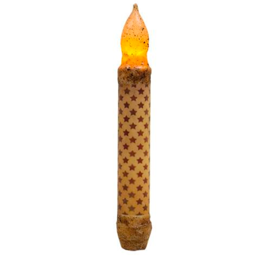 6" Red Star Timer Taper Candle
