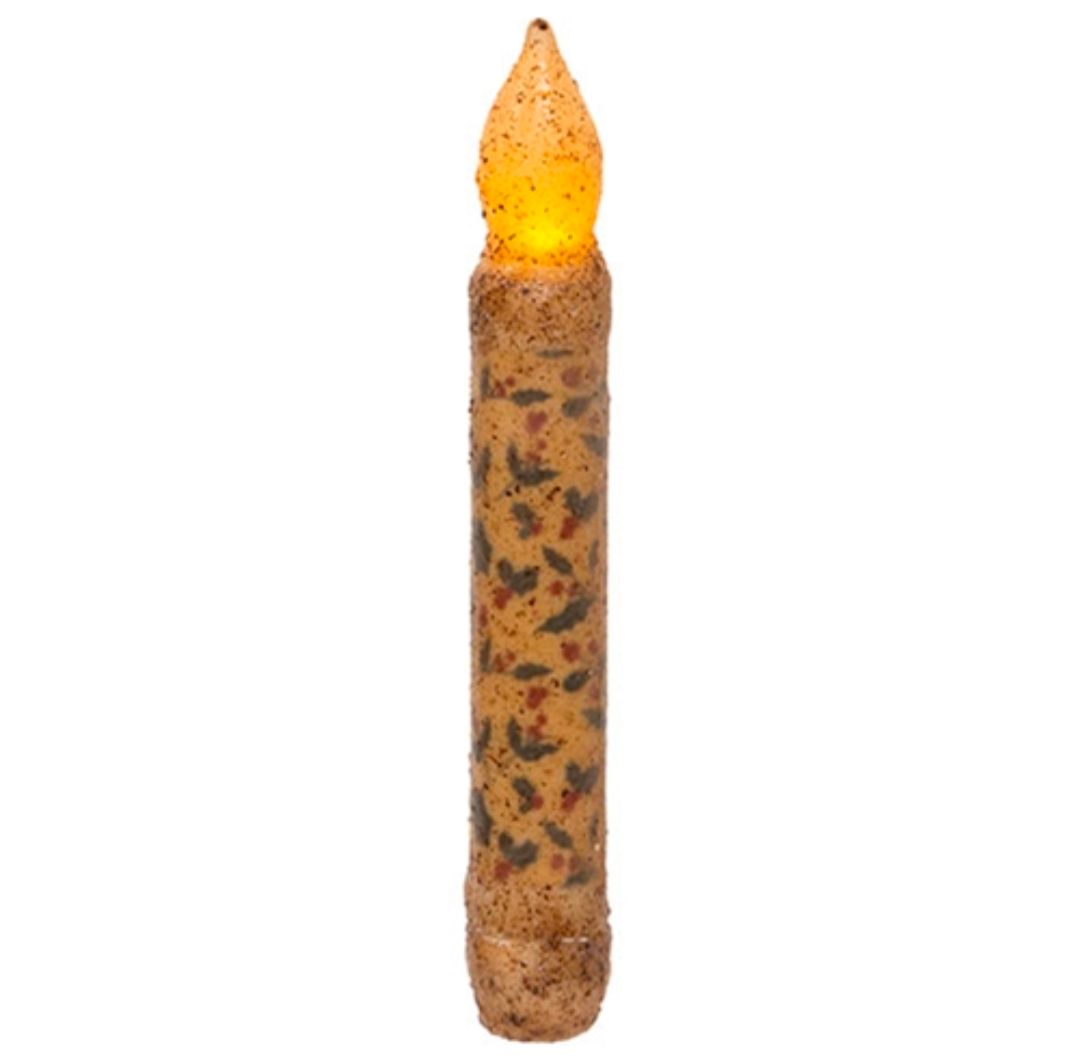 6" Forever Holly Timer Taper Candle