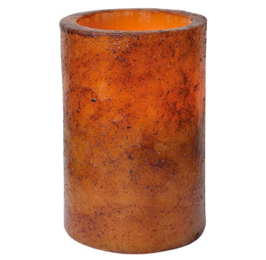 4-1/2" Burnt Mustard Timer Pillar Candle