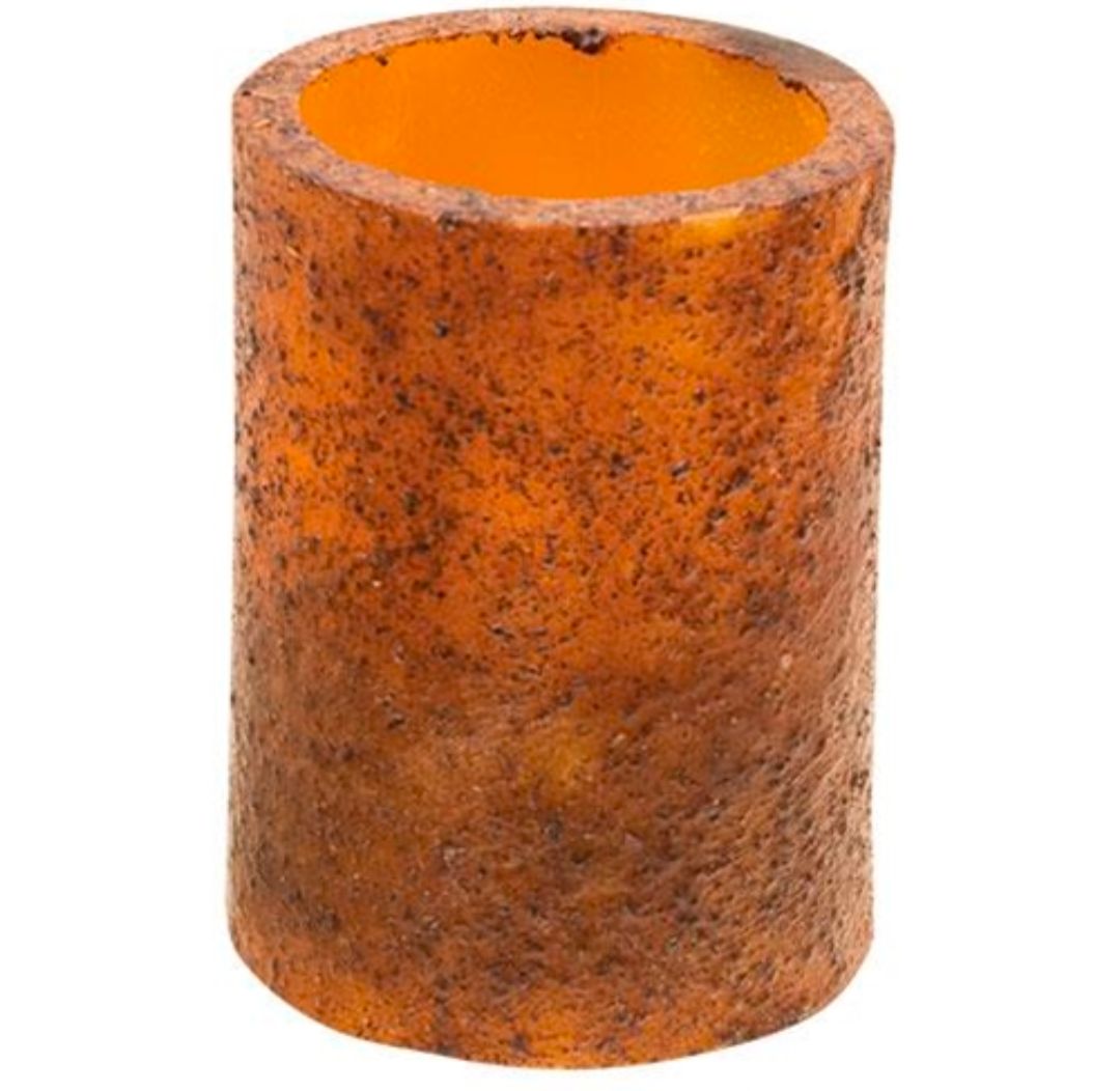 4" Burnt Mustard Timer Pillar Candle