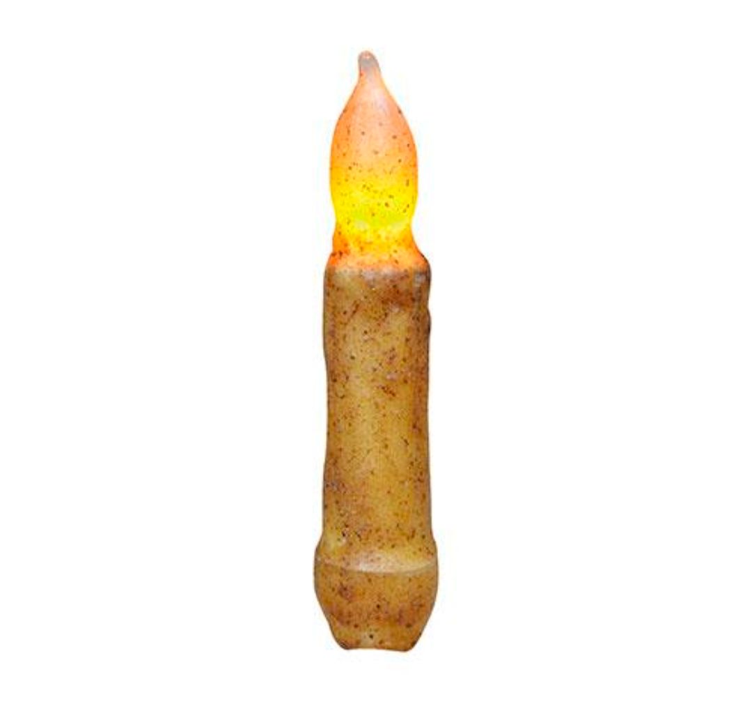 4" Burnt Ivory LED Taper Candle